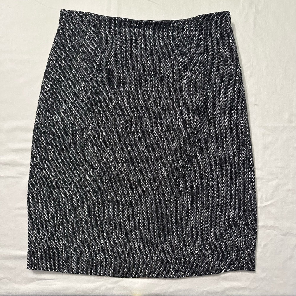 Talbots Petites Black & White Micro Tweed Pencil Skirt 10P